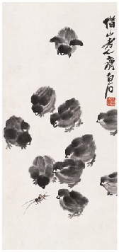 齐白石 小鸡 立轴